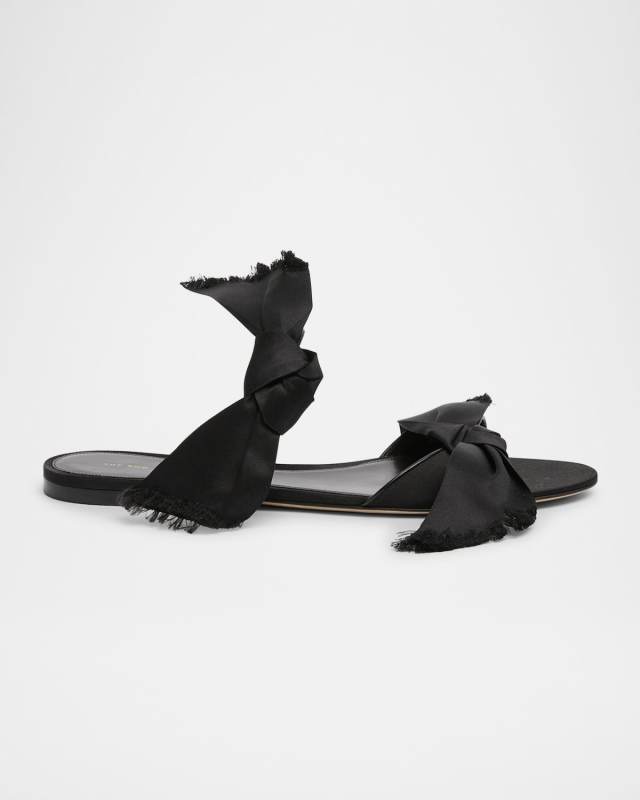 Vika Silk Knot Flat Slide Sandals